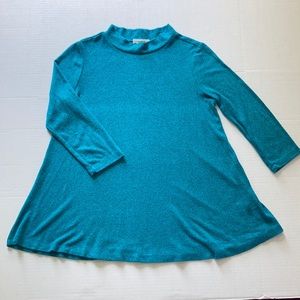 JohnPaulRichard 3/4 Sleeve Mock Neck Tunic Top med